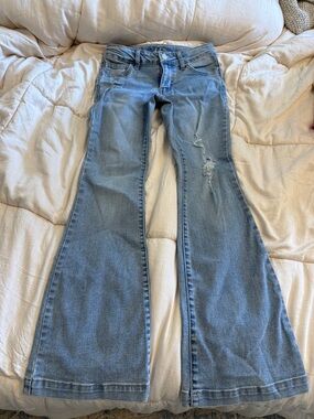 art class Light Blue Distressed Flare Jeans